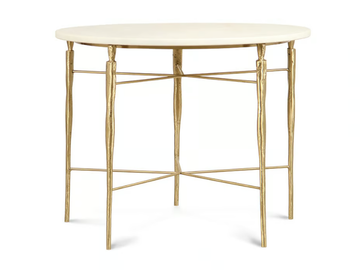 ELIS - Round brass and marble high side table by JOSÉ LEITE DE CASTRO - view 2